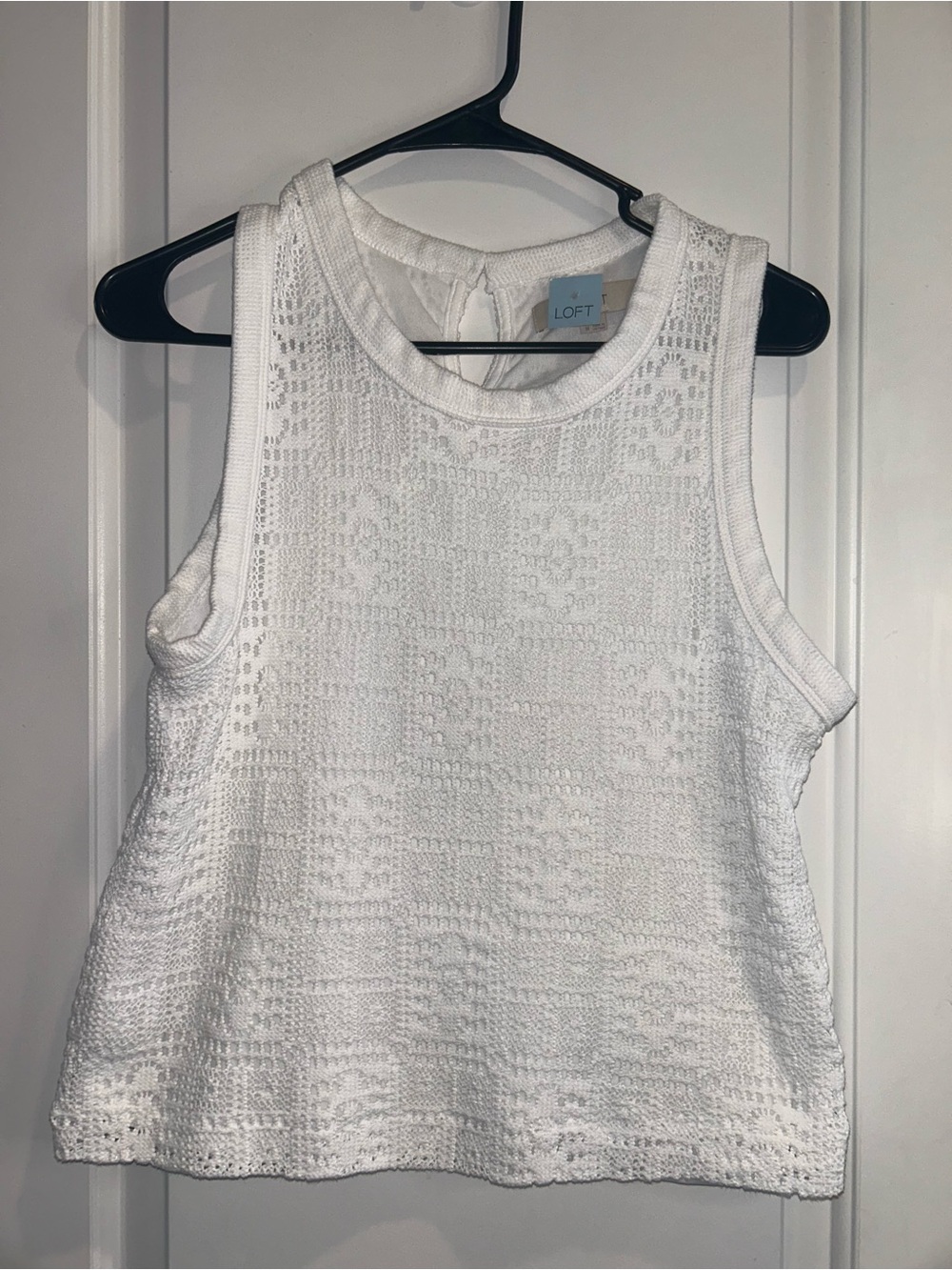 LOFT White Crochet Tank Top